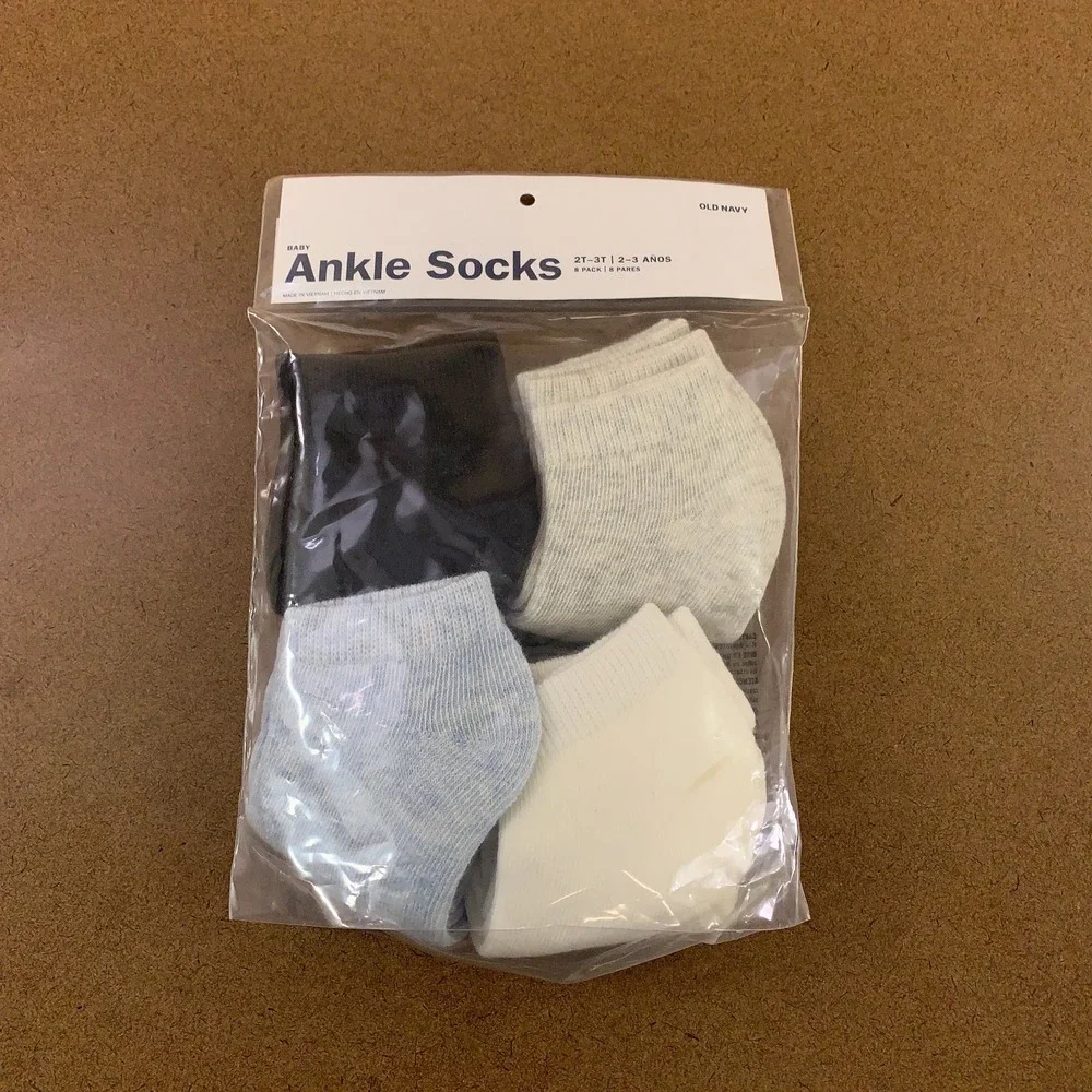 Old Navy Toddler Size 2T-3T Multicolor Ankle Socks 8 Pack NWT